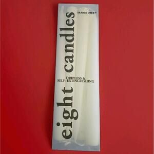 Trader Joe's Eight Candles Dripless Self-Extinguishing 9" Ivory New